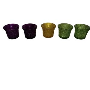 5 MARDI GRAS VOTIVE Candle Holders